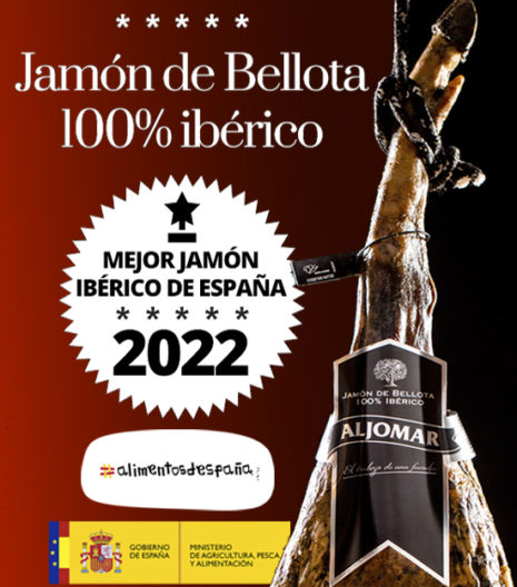 JAMÓN DE BELLOTA 100% IBÉRICO, ALJOMAR. MEJOR JAMÓN DE ESPAÑA 2022. mejor precio
