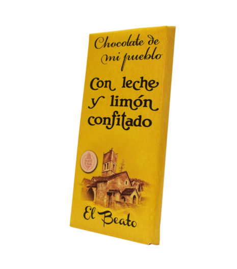 CHOCOLATE ARTESANO CON LECHE Y LIMÓN CONFITADO. 125 g. EL BEATO