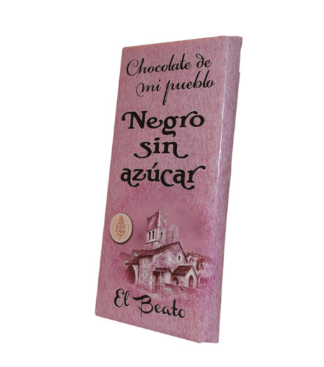 CHOCOLATE ARTESANO NEGRO SIN AZÚCAR. 125 g. EL BEATO